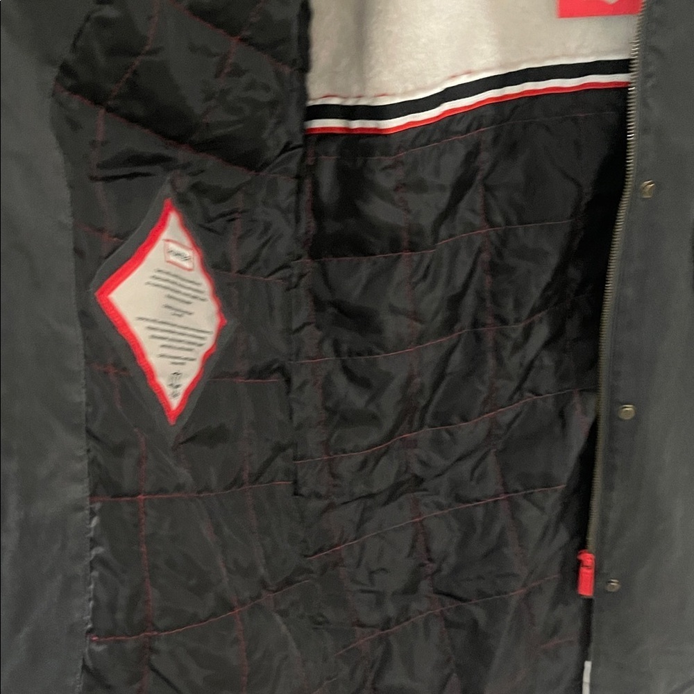 NWT HUNTER long winter hooded coat Ellie Waxed Like Padded Parka Black M - Picture 9 of 17